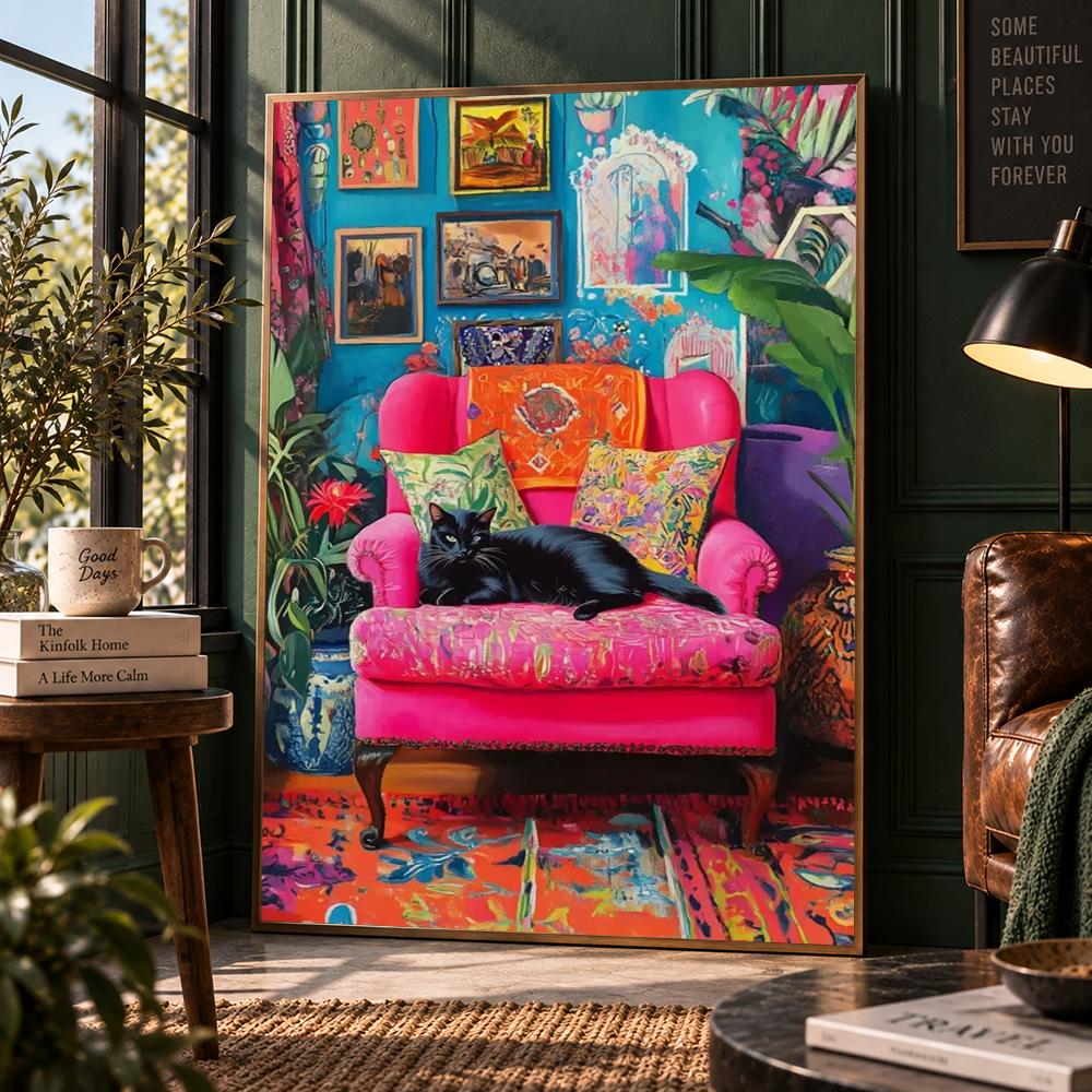 Fiddle Leaf Fig - 보헤미안 스타일의 식물 포스터, 피들리프 피규어,