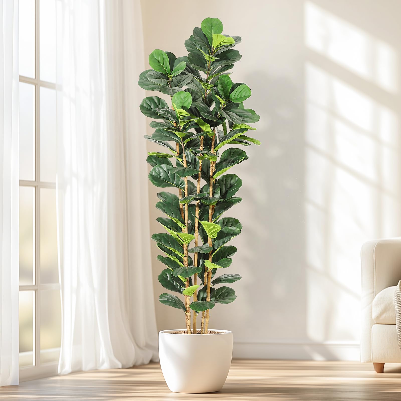 Fiddle Leaf Fig - 인조 피커리피그 나무(5/6/7피트), 키가 큰 인조