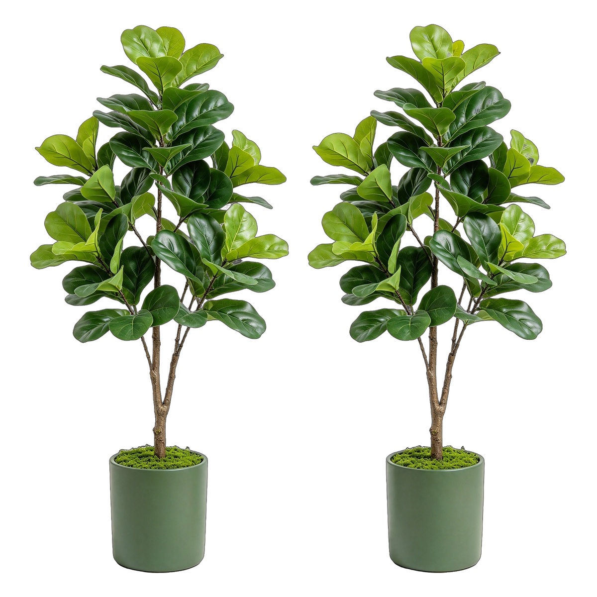 Fiddle Leaf Fig - 인조 피쿠스 나무 122cm, 2개 세트,