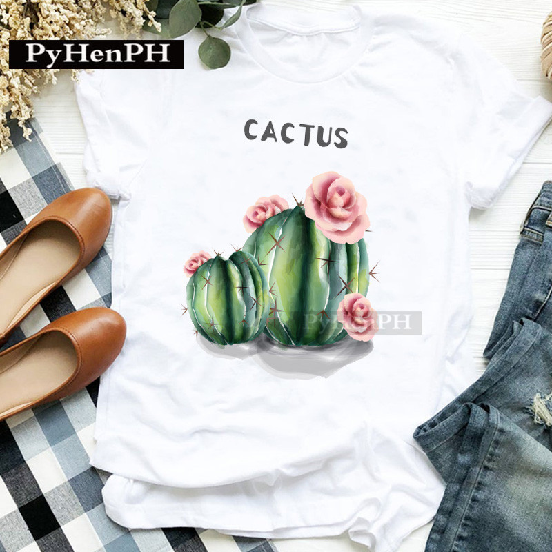 패션 여성용 개성있는 선인장 프린트 반팔 티셔츠 부모- - The Plant Parent 리뷰 및 가격