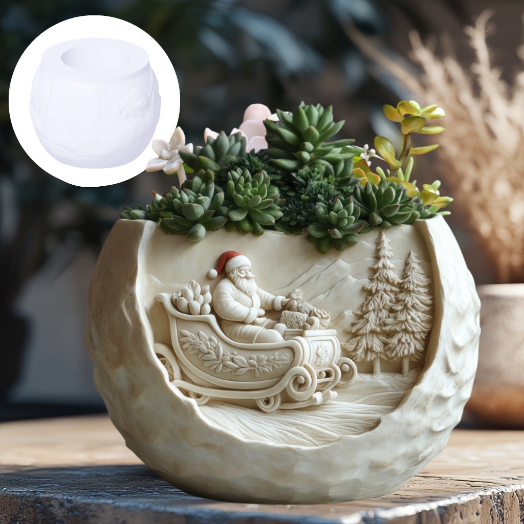 삼나무 썰매 산타클로스 릴리프 캔들 컵 석고 실리콘 몰 - Succulent Set 리뷰 및 가격