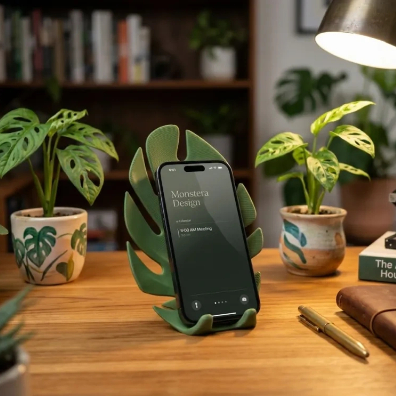 1PCS 3D 릴리프 몬스테라 잎 모양 휴대폰 거치대, - Monstera 리뷰 및 가격